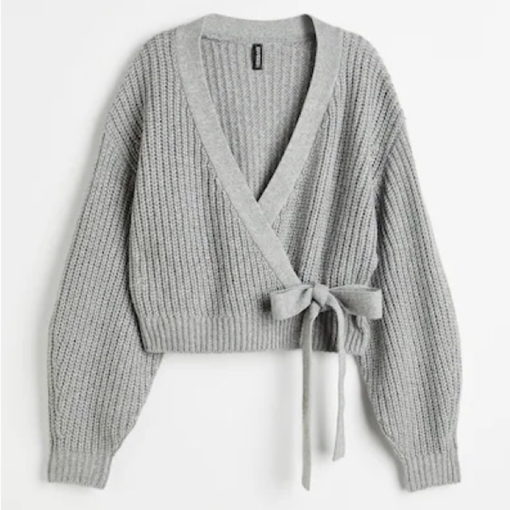 Knit Wrap-Front Cardigan